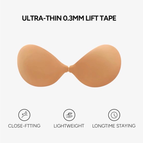 Women's Invisible Sticky Bras Ultra-Thin 0.3mm Lift Tape Light Nude - Picture 3 of 8